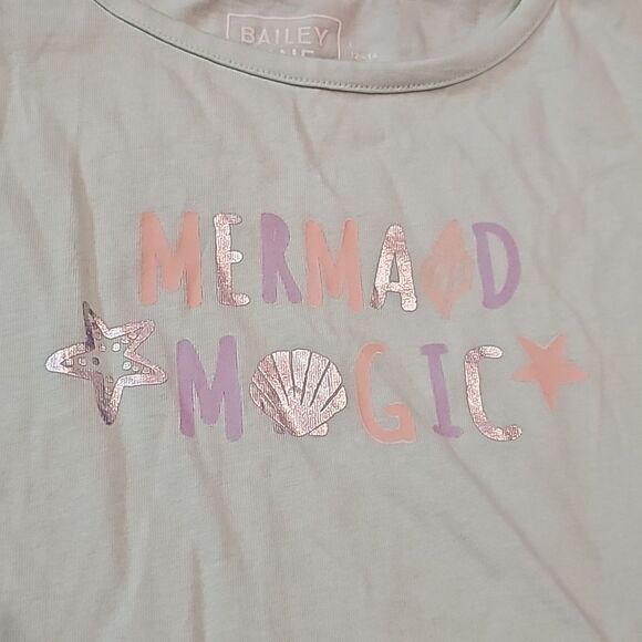Mermaid cotton shirt size L 12-14 NWT sea green color - Picture 2 of 6